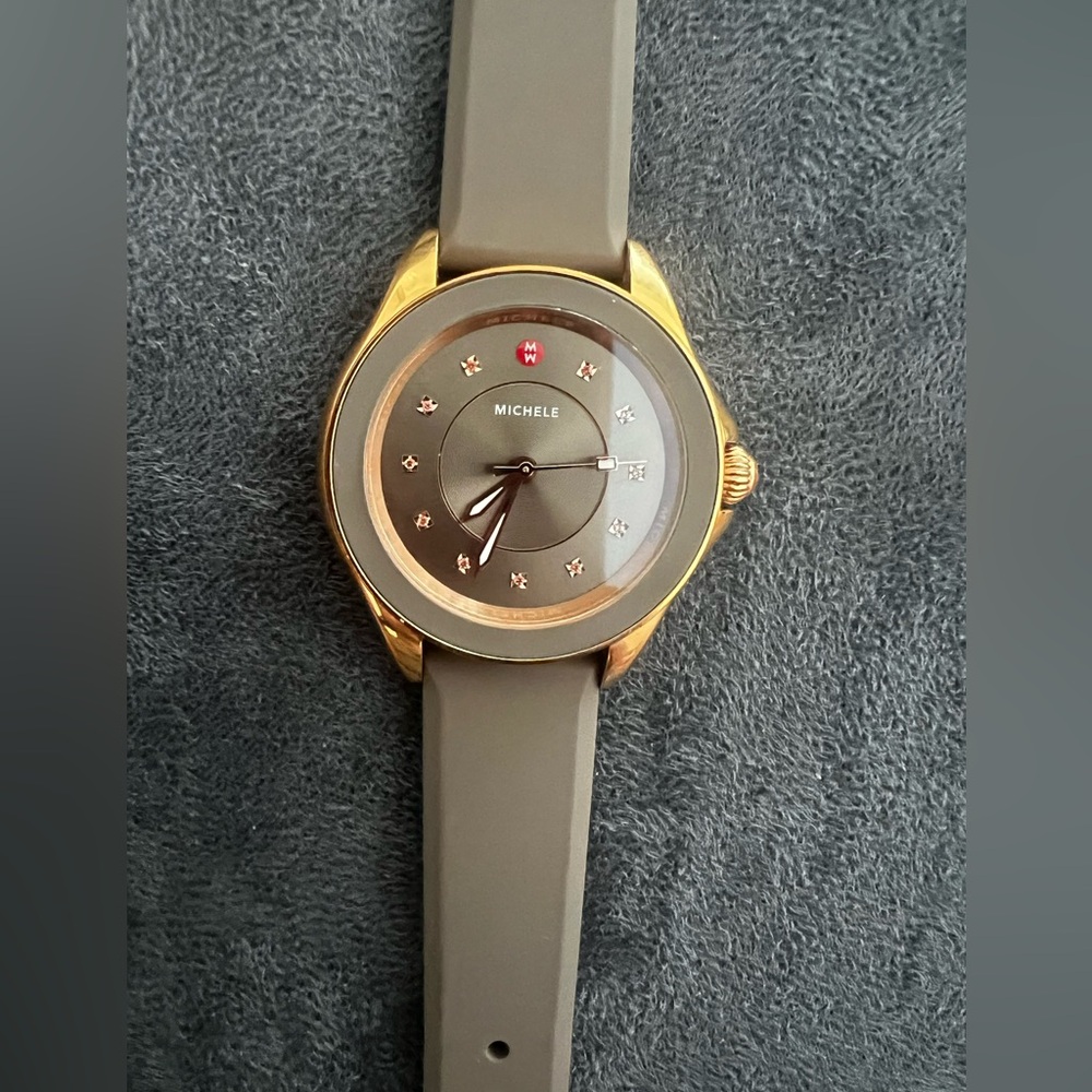 Michele Sunburst Cape Topaz Dial Watch